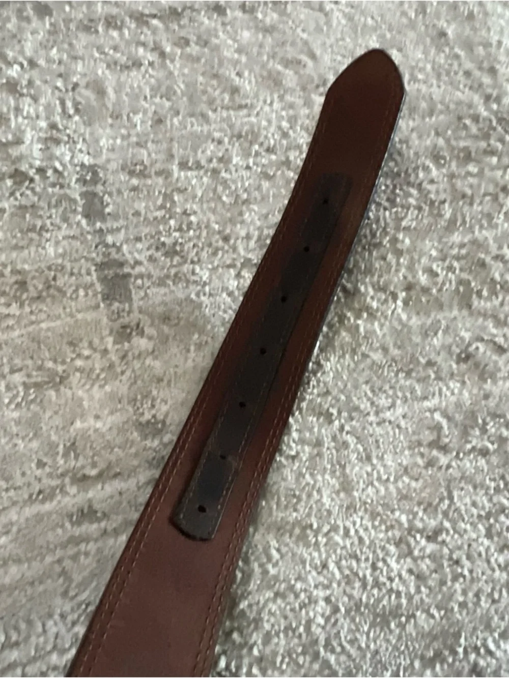 Genuine Brown Leather Western Belt Size 36 No Buckle